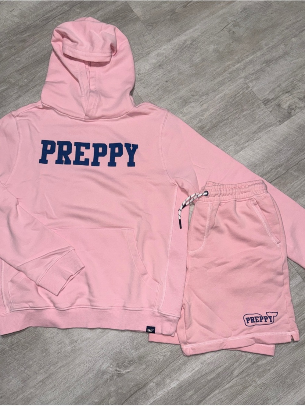 Vineyard Vines Kids PREPPY Pink Hoodie & Shorts Swetter Set size Large